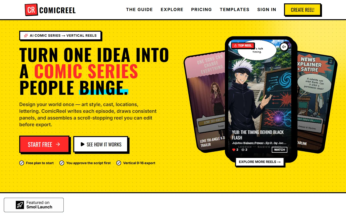 ComicReel home page